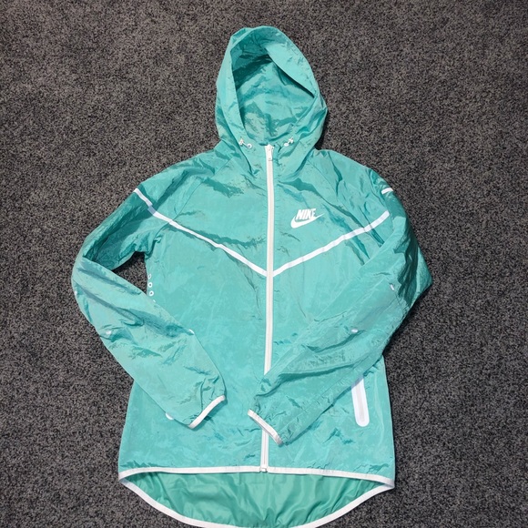 NIKE Windbreaker Women’s Jacket Green Small EUC - Picture 3 of 10